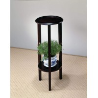 Coaster Round Plant Stand Table With Bottom Shelf, Espresso
