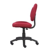 Boss Office Products Perfect Posture Delux Fabric Task Chair Without Arms In Burgundy