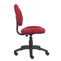 Boss Office Products Perfect Posture Delux Fabric Task Chair Without Arms In Burgundy