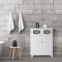 Teamson Home Dawson Bathroom Floor Cabinet, Storage, White