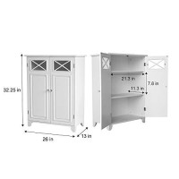 Teamson Home Dawson Bathroom Floor Cabinet, Storage, White