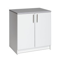 Prepac Elite Functional Shop Cabinet With Adjustable Shelf And 2 Doors, Simplistic Freestanding 2-Door Garage Cabinet 24 D X 32 W X 36 H, White, Web-3236