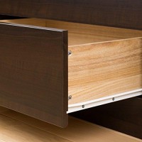 Prepac Mates Platform Storage Bed With 6 Drawers, Queen, Espresso