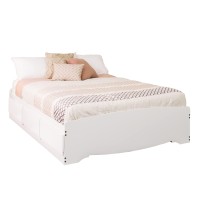 Prepac Mates Queen 6-Drawer Minimalist Platform Storage Bed, Contemporary Queen Bed With Drawers 815 L X 63 W X 1875 H, White, Wbq-6200-3K