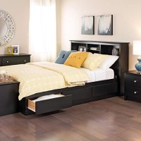 Prepac Full Mate'S Platform Storage Bed With 6 Drawers, Black