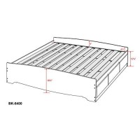 Prepac Mates Platform Storage Bed With 6 Drawers, King, Black