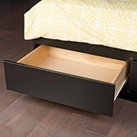Prepac Mates Queen 6-Drawer Minimalist Platform Storage Bed, Contemporary Queen Bed With Drawers 815 L X 63 W X 1875 H, Black, Bbq-6200-3K