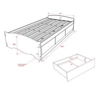 Prepac Mates Platform Storage Bed With 3 Drawers, Twin, Black