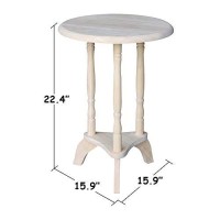 Ic International Concepts Round Plant Table, L: 16 X W: 16 X H:23, Unfinished