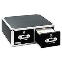 Vaultz Locking 5 X 8 Index Card Cabinet, Double Drawer, Black (Vz01397)