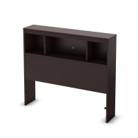 South Shore Spark Bookcase Headboard With Storage, Twin 39-Inch, Chocolate