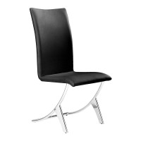 Zuo Modern Delfin Dining Chair, Black, 250 Lbs Weight Capacity, Set Of 2