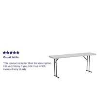 Flash Furniture 6-Foot Granite White Plastic Folding Training Table