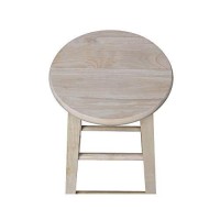 International Concepts 24-Inch Round Top Stool, Unfinished