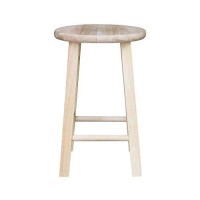 International Concepts 18-Inch Round Top Stool, Unfinished