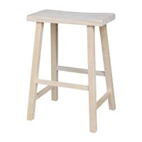 International Concepts 24-Inch Saddle Seat Stool, Unfinished