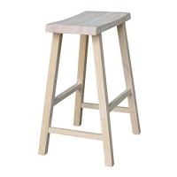 International Concepts 24-Inch Saddle Seat Stool, Unfinished