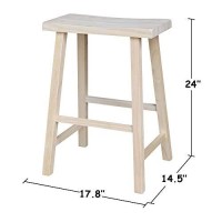 International Concepts 24-Inch Saddle Seat Stool, Unfinished