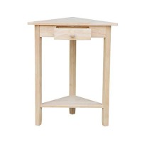 International Concepts Corner Accent Table, Unfinished