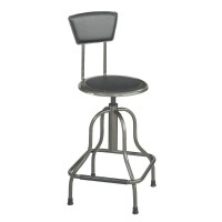 Safco Diesel Industrial Stool With Back Stoolhi Basewbackpwt 3245001 (Pack Of 2)