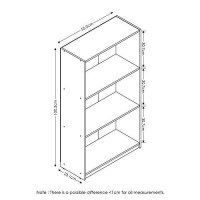 Furinno Basic 3-Tier Bookcase Storage Shelves, Light Cherry