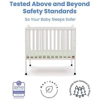 Delta Children Folding Portable Mini Baby Crib With 1.5-Inch Mattress - Greenguard Gold Certified, White