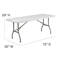 Flash Furniture Elon 6-Foot Granite White Plastic Folding Table