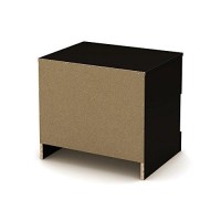 South Shore Step One 1-Drawer Nightstand, Pure Black With Matte Nickel Handles