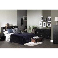 South Shore Vito Collection 5-Drawer Dresser, Black With Matte Nickel Handles, Pure Black