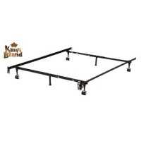 6-Leg Heavy Duty Adjustable Metal Queen, Full, Full Xl, Twin, Twin Xl, Bed Frame With Rug Rollers & Locking Wheels