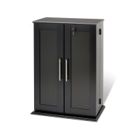 Prepac Locking Media Storage Cabinet With Shaker Doors Storage Cabinet Black