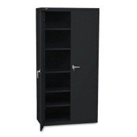 Hon : Assembled High Storage Cabinet, 5 Adjustable Shelves, 36 X 18 X 72, Black -:- Sold As 2 Packs Of - 1 - / - Total Of 2 Each