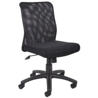 Boss Office Products Budget Mesh Task Chair Without Arms In Black