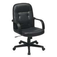 Office Star Mid Back Padded Seat And Back Eco Leather Adjustable Managers Office Chair