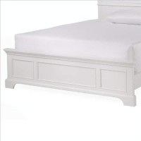 Homestyles Naples Queen Bed With Wood Raised Panel Headboard Footboard And Matching Rails, White