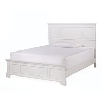 Homestyles Naples Queen Bed With Wood Raised Panel Headboard Footboard And Matching Rails, White