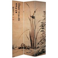 Oriental Furniture 6 Ft Tall Double Sided Cranes Room Divider
