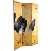 Oriental Furniture 6 Ft Tall Double Sided Cranes Room Divider