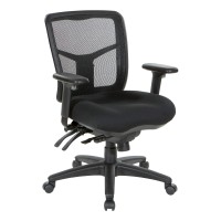 Office Star Progrid Breathable Mesh Mid Back Managers Office Chair With Adjustable Seat Height, Multi-Function Tilt Control And Seat Slider, Coal Freeflex Fabric