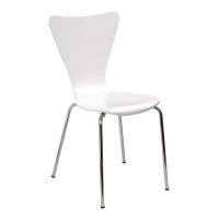 Legara Furniture Modern Ergonomic Bent Plywood Chair For The Home, Office, Or Work Space, White
