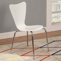 Legara Furniture Modern Ergonomic Bent Plywood Chair For The Home, Office, Or Work Space, White