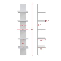 Danya B 5 Tier Wall Shelf Unit Narrow Smooth Laminate Finish - Vertical Column Shelf Floating Storage Home Decor Organizer Tall Tower Design Utility Shelf Bedroom Living Room 5.1 X 6 X 30 (Brown)