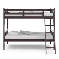 Storkcraft Caribou Solid Hardwood Twin Bunk Bed With Ladder And Safety Rail, Espresso