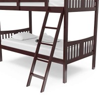 Storkcraft Caribou Solid Hardwood Twin Bunk Bed With Ladder And Safety Rail, Espresso