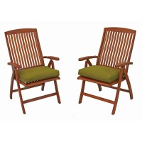 International Caravan Furniture Piece Royal Tahiti Outdoor Set Of Two 5-Position Folding Arm Chair