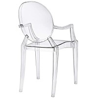 Modway Casper Modern Acrylic Stacking Kitchen And Dining Room Arm Chair In Clear - Fully Assembled