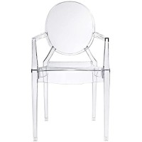 Modway Casper Modern Acrylic Stacking Kitchen And Dining Room Arm Chair In Clear - Fully Assembled