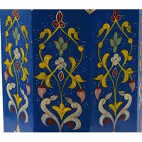 Treasures Of Morocco Moroccan Handmade Wood Table Side Tall Delicate Hand Painted Exquisite Blue