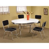 Coaster Home Furnishings Retro Open Back Side Chairs Black And Chrome (Set Of 2)