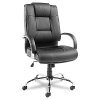 Alera Ravino Series High-Back Swiveltilt Leather Chair, Black